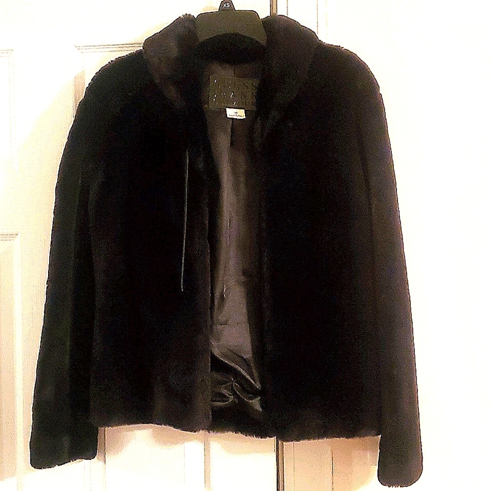 Guess faux fur black coat - Medium
